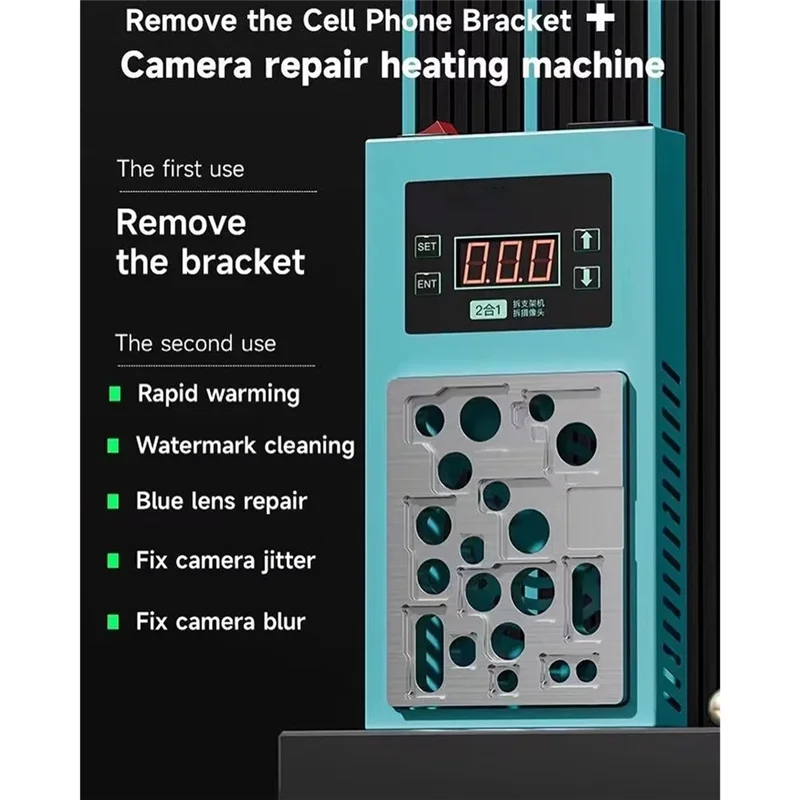 HRBAJ-Per Iphone 7 ~ 14 Pro Max Strumento di riparazione pre-riscaldamento per la smontaggio della fotocamera anteriore/posteriore Rimozione del telaio centrale Piattaforma di riscaldamento
