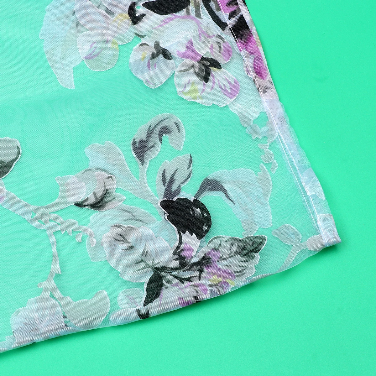 

Sheer Curtain with Floral Design Window Screen for Living Room Bedroom Home Decor Black White Premium Drapes Valance