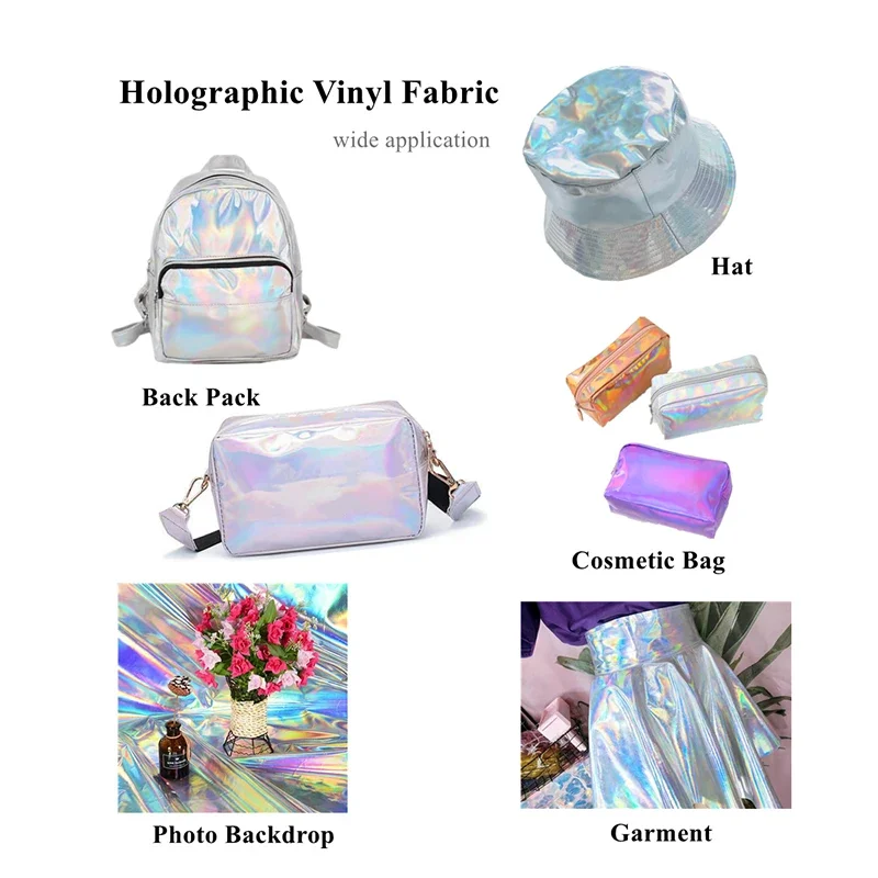 Holographic Mirror PU Synthetic Leather Fabric Sheet,Bright materials for backdrop/backpack/shoe/garment/notebook covers sewing