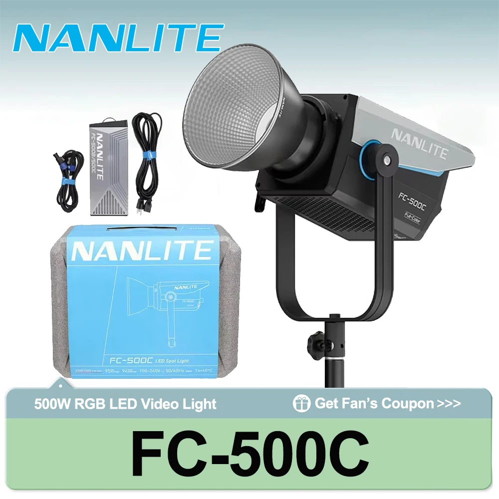 Светодиодный видеосвет Nanlite FC-500C RGB Spotlight RGB 2700-7500K, 500 Вт, полноцветный моноблок для киносъемки