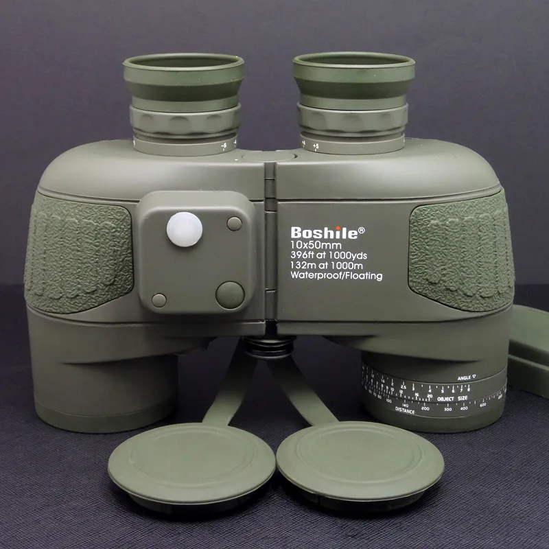 

Binoculars Boshile 10x50 Navy Compass Telescope Military Waterproof For Hunting Rangefinder And Fully Multi Coated Lens BAK4
