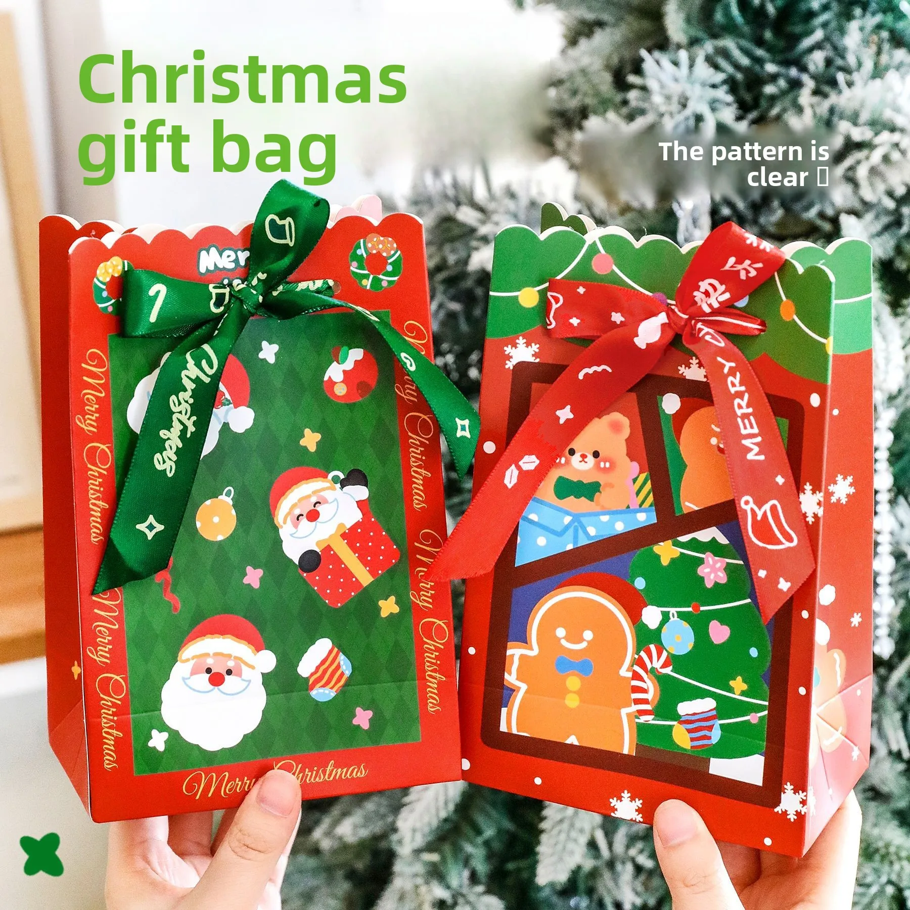 

12 шт., рождественский бесплатный складной подарочный пакет, детский милый сюрприз, рождественский подарочный пакет, высококачественная упаковка Apple Box