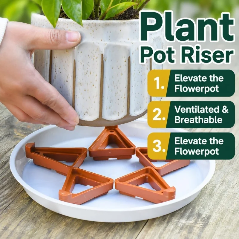 6pcs-Flower pot breathable foot pad flower pot height increase base outdoor flower pot bracket flower pot tray ventilation frame