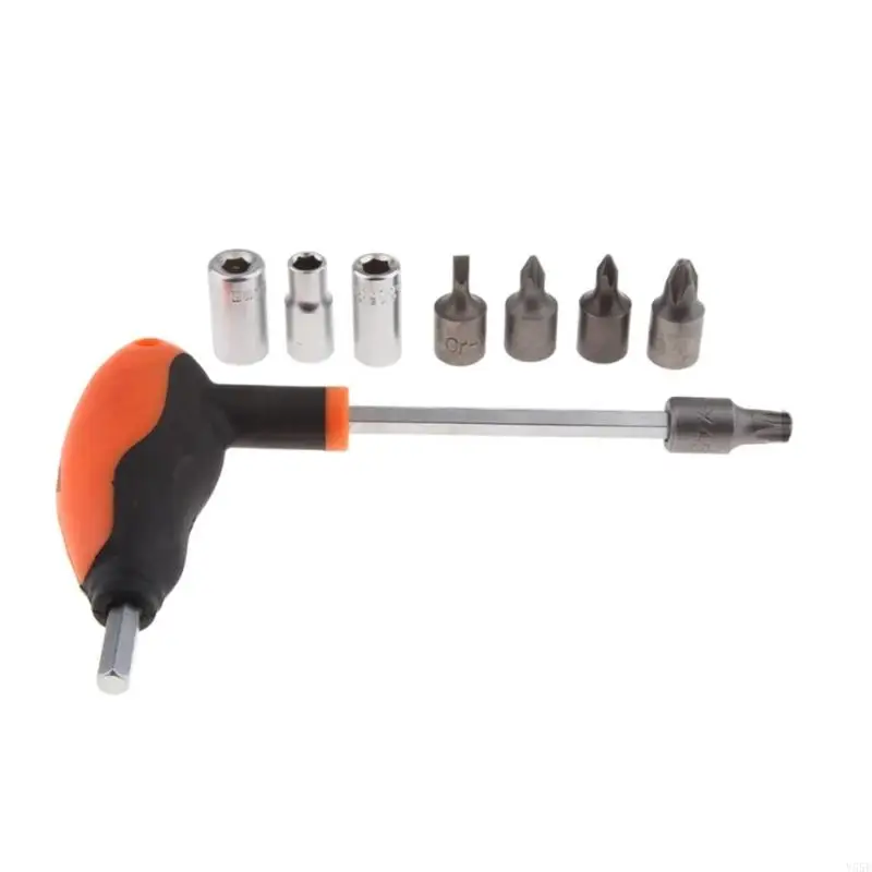 Y55E T-Bet-brack Metal Cờ lê Cờ lăn Skateboard Công cụ trượt ván với bit 6/8/10/45mm