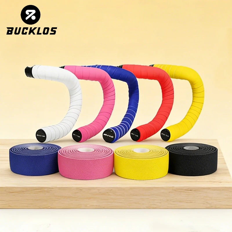 

BUCKLOS Road Bike Handlebar Tape Soft PU EVA Handle Bar Wrap Bicycle Tapes Ultralight Shock Absorbing Wrap Non-Slip Cycling Tape
