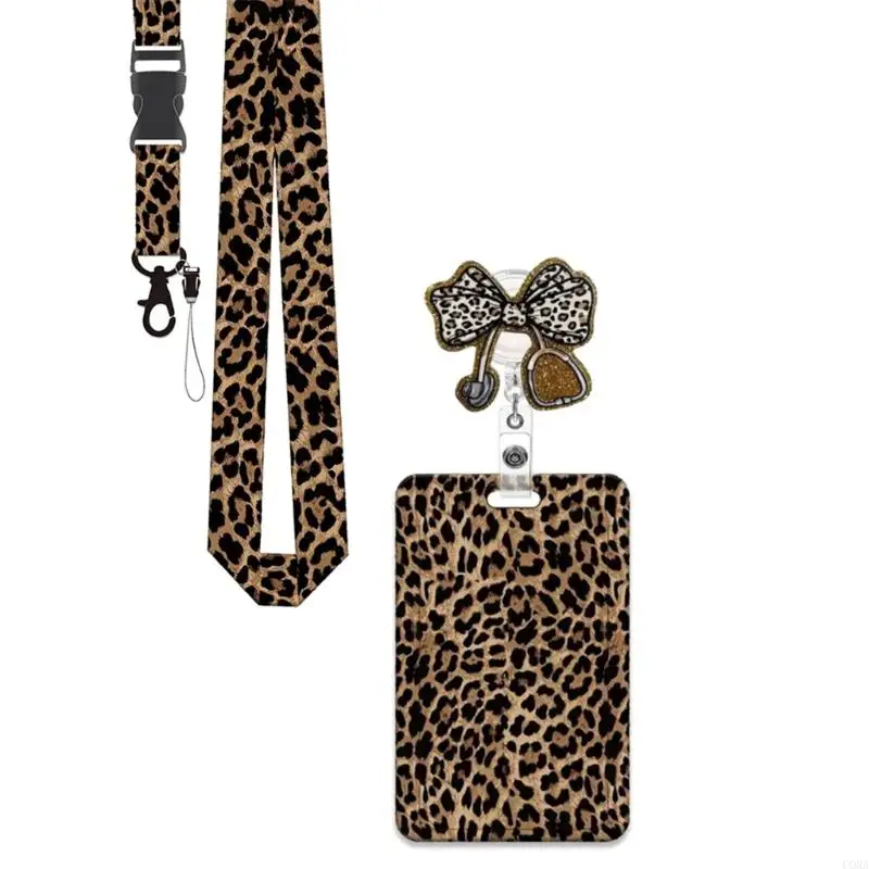 CORA Work Badge Sleeve and Lanyard Badges Reels Set for Office School Event Access