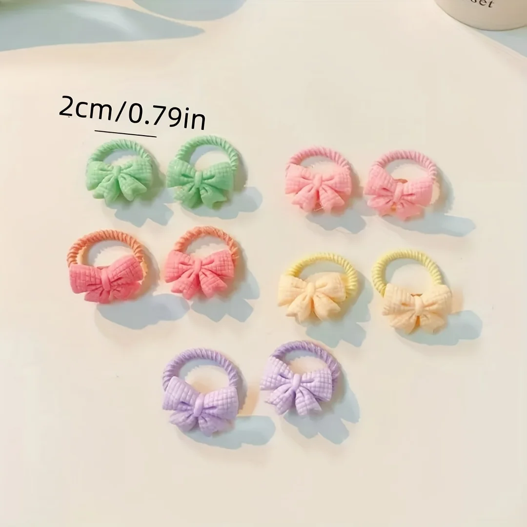 10/50 Packungen mit bezaubernden Haargummis für Kinder | Blumen-, Schleifen- und Eiscreme-Cartoon-Haaraccessoires-Set. – Detail 7