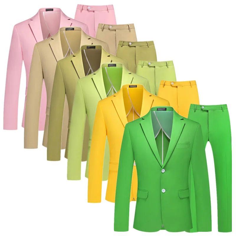 

Summer New Men's Pure Color Cotton Linen Breathable Suits , for Business Social Wedding Party Dresses No Lining Blazers and Pant