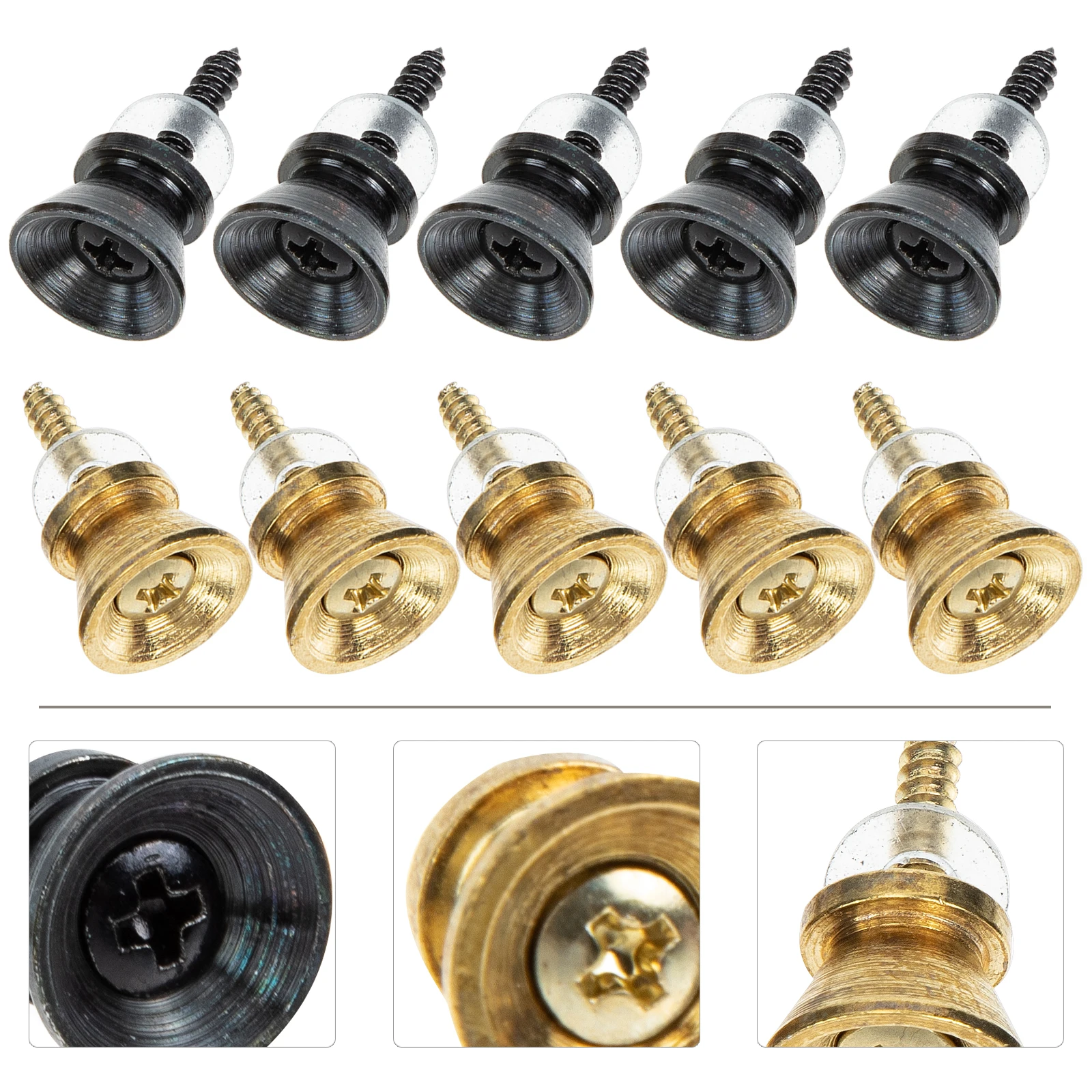 

10 Pcs Strap Nail Guitar Buttons End Lock Nails Acoustic Locks and Metal Flat Straps