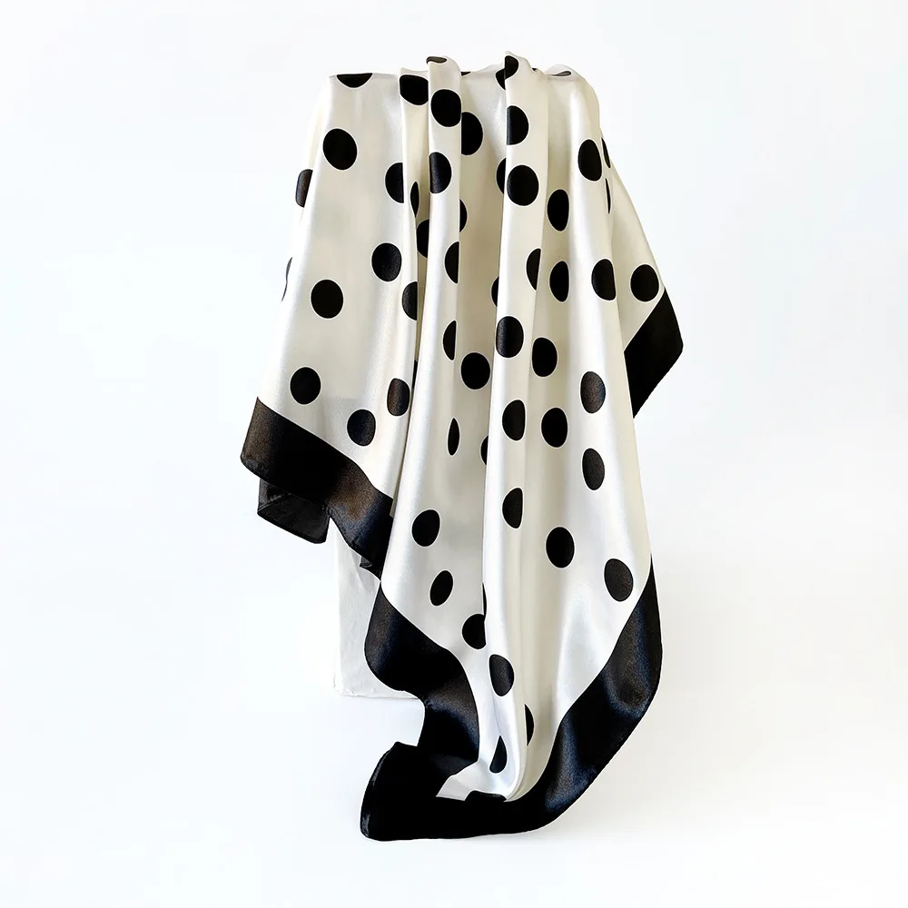 2026 New Dot Print Hijab Scarf For Women Shawl Neckerchief Female Hair Bands Head Wraps Headband Foulard Satin Hijab Bandana view 5