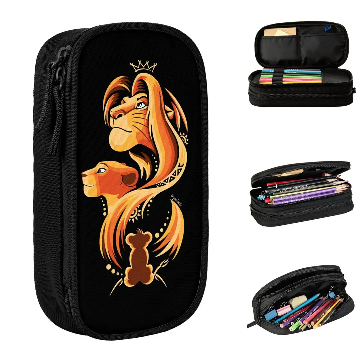 

Пенал «Король Лев», студенческий пенал, холщовый, для мальчиков и девочек, эстетичный, школьный, с графическим принтом, канцелярские принадлежности
