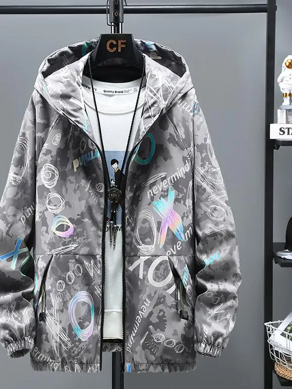 

Новая мужская куртка Jaet, весна-осень, свободная посадка, универсальная крутая уличная одежда, большие размеры, длинная толстовка с открытой передней молнией