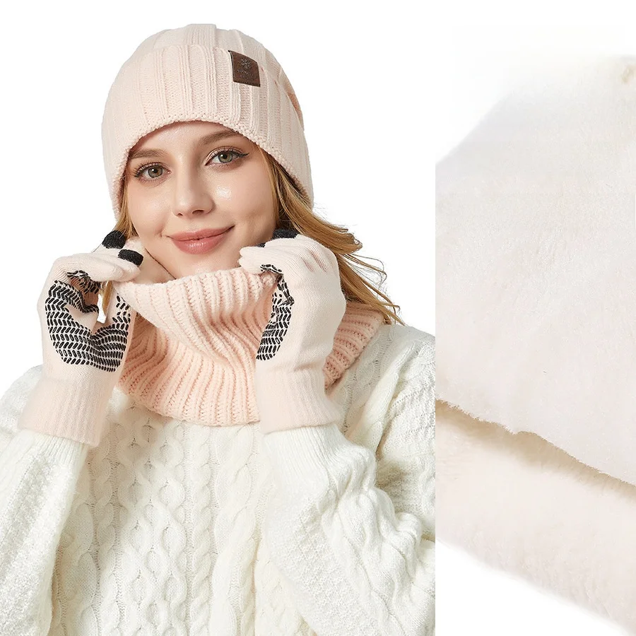 Теплая вязаная шапка Thiened, шарф, перчатки, комплект футболок для мужчин и женщин, зимние аксессуары Faion, дышащая зимняя шапка