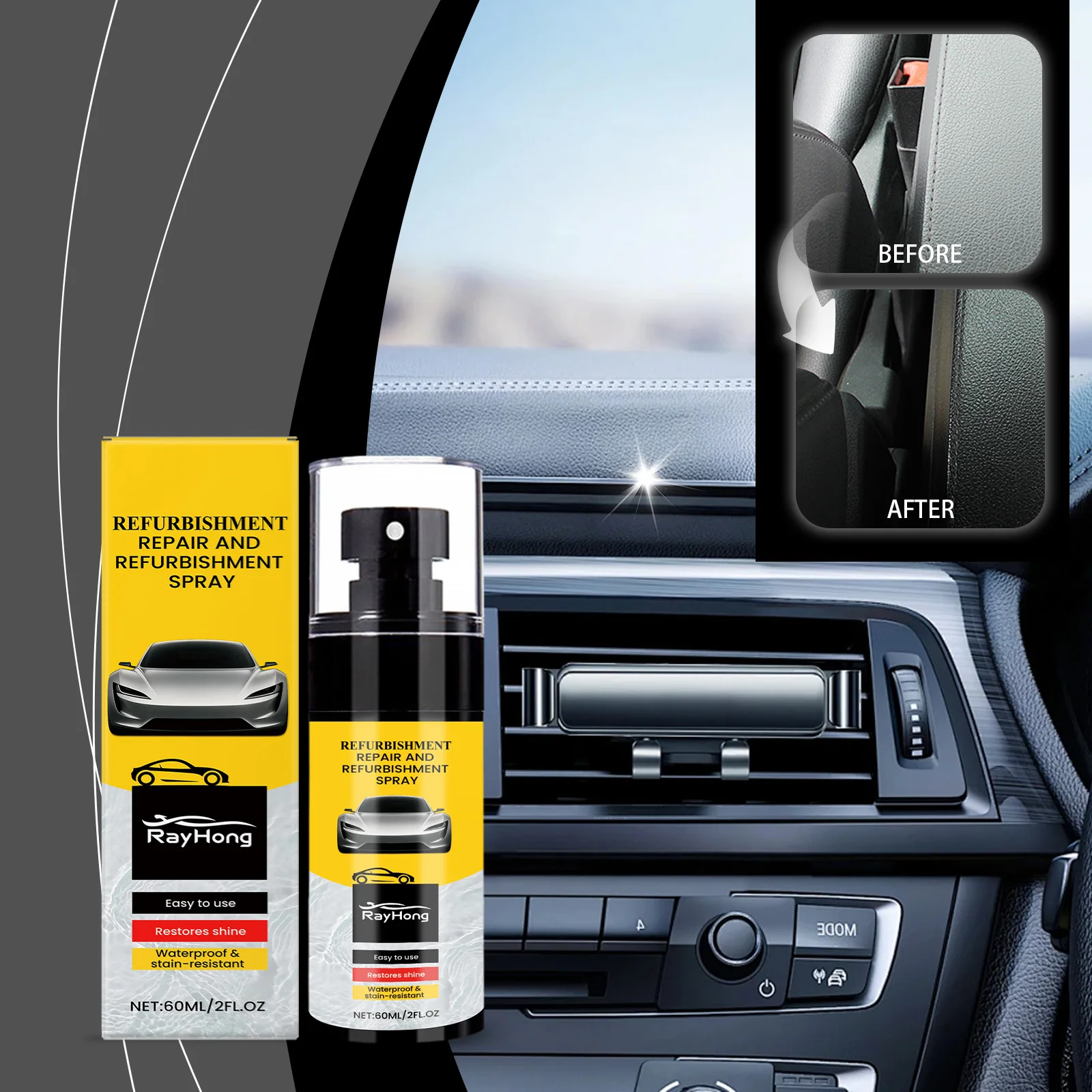 

Спрей для ремонта автомобильного пластика, обеззараживающий автомобильный интерьер, пластиковое покрытие, ремонт, полировка, спрей для обслуживания