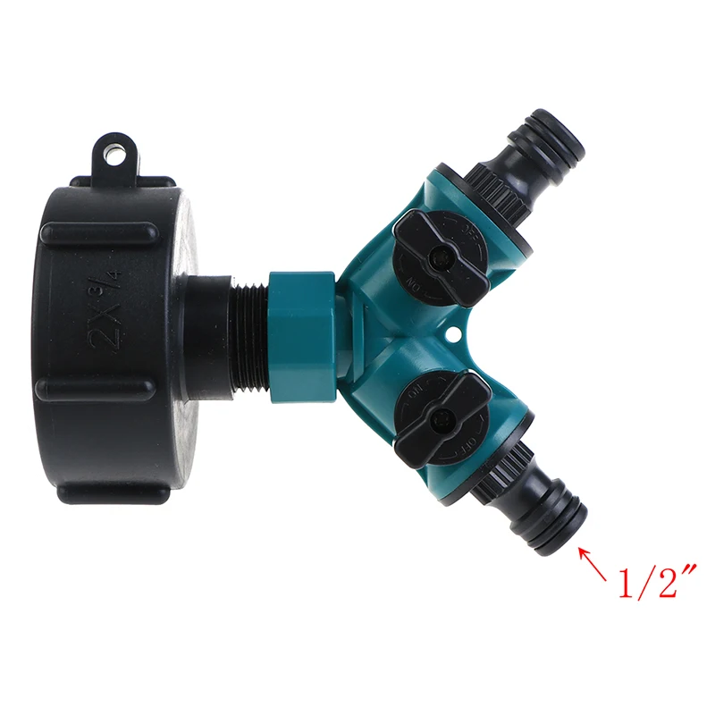 Adaptador de válvula de grifo de rosca gruesa, Conector de válvula rápida en forma de Y, adaptador de tanque IBC, 60mm