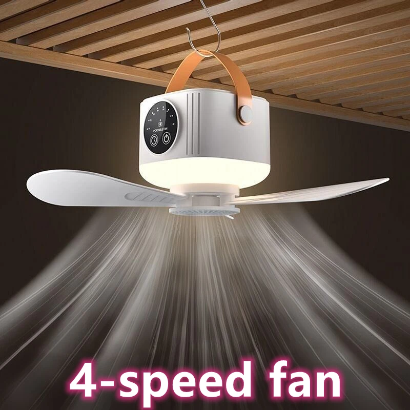 7200mAh في الهواء الطلق LED الإضاءة تعليق مراوح السقف المحمولة في الهواء الطلق التخييم مروحة خيمة قابلة للشحن مروحة كهربائية التحكم عن بعد