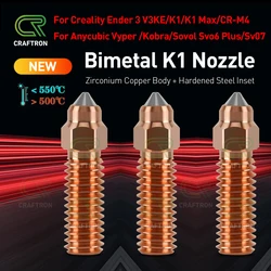 Bimetal Nozzle For Creality Ender 3 V3 KE / K1 K1Max Nozzles Chromium Zirconium Copper Body + Hardened Steel 3D Printer Parts