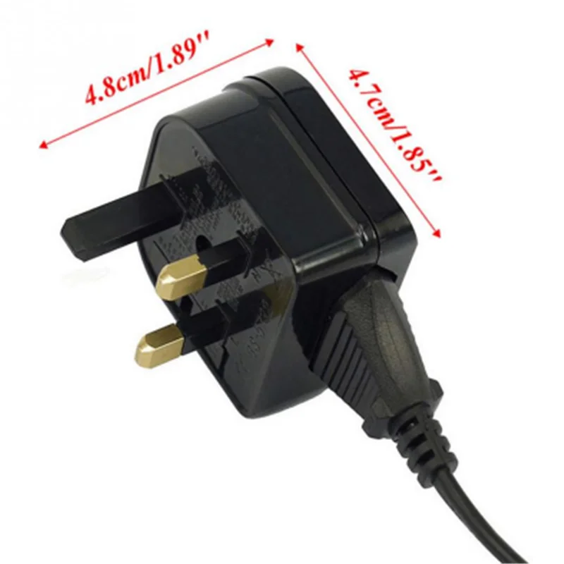 3X Euro 2 Pin To 3 Pin Converter Plug Adapter Black white