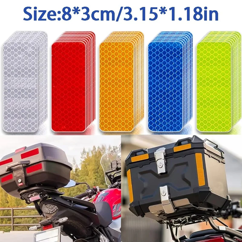 10 Pcs Set Car Motorcycle Bumper Reflective Safety Strip Stickers Enhance Your Night Driving Security Style For Car Trailer Bike