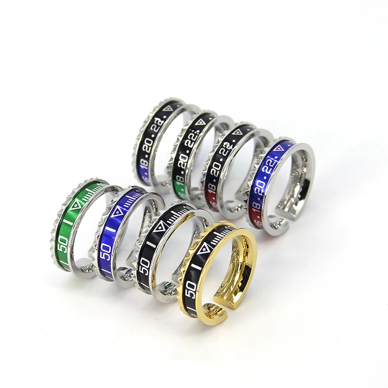 Stainless Steel Speedometer Cuff Ring Finger Jewelry Accessories Fit Keychain Decoration
