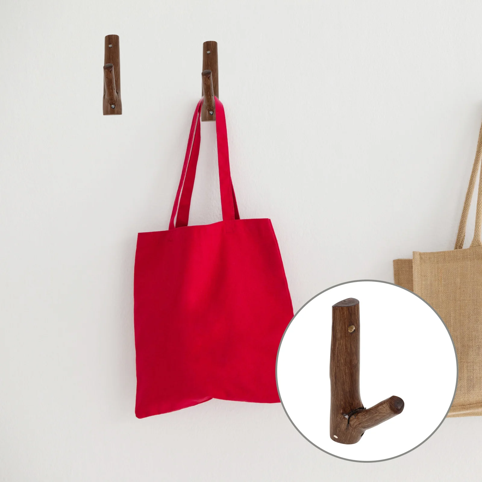 

Rustic Wooden Tree Branch Hook Wall Mounted Decorative Organizer for Living Room Bedroom Kitchen Bathroom Heavy Duty