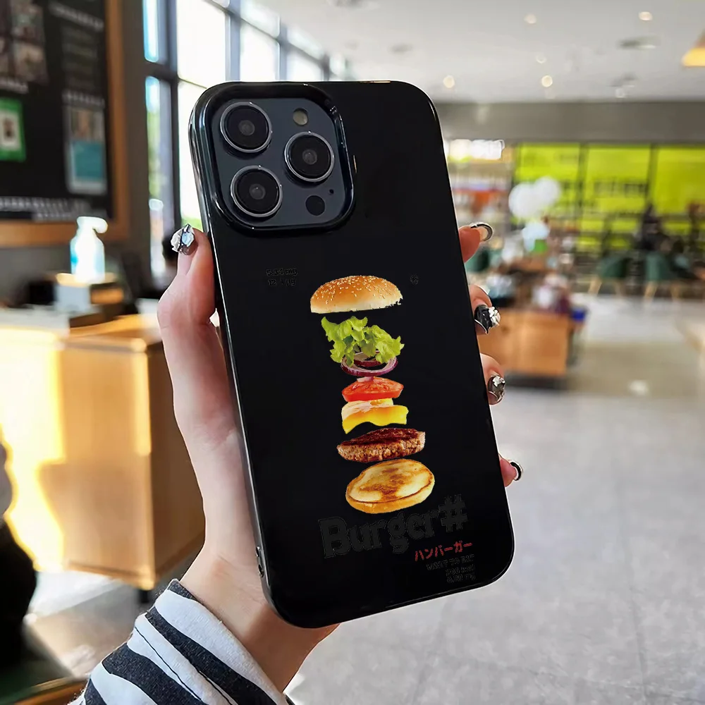 Burger Components Exploded View Print Y2K Phone Case Unisex For iPhone 18 17 16 15 14 13 12 11 Pro Max Plus Air Soft TPU Case