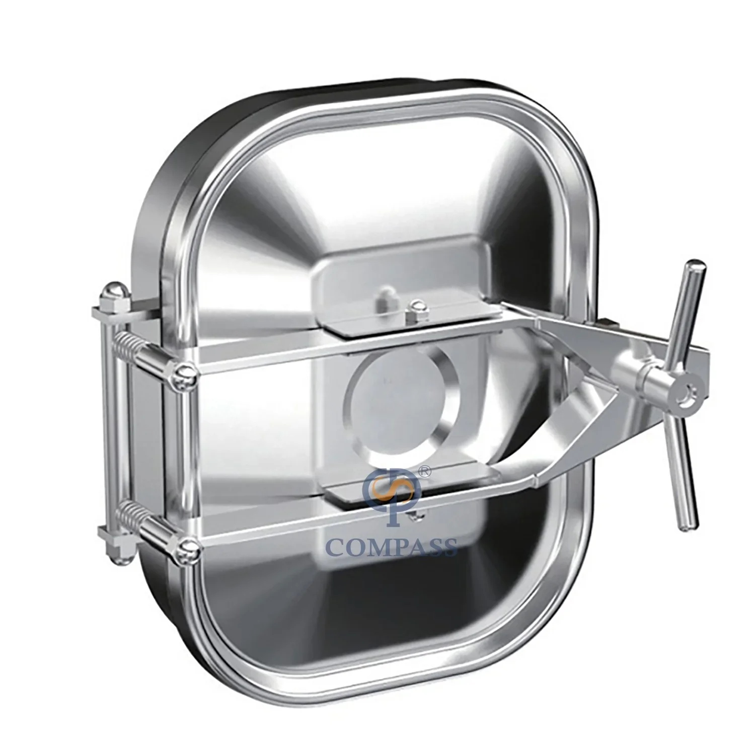 430X330mm SS304 SS316L Sanitary Stainless Steel  Atmospheric Rectangular Square Hatch Manhole Manway