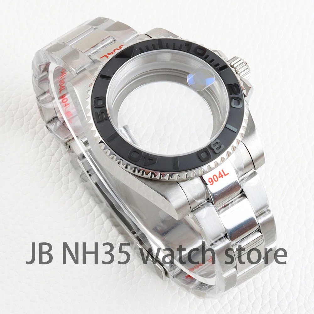 

Diver NH35 Case 40mm for Yacht NH34 NH35 NH36 movement 28.5mm Dial Sapphire Glass Polish Oyster Bracelet 316L Steel Waterproof