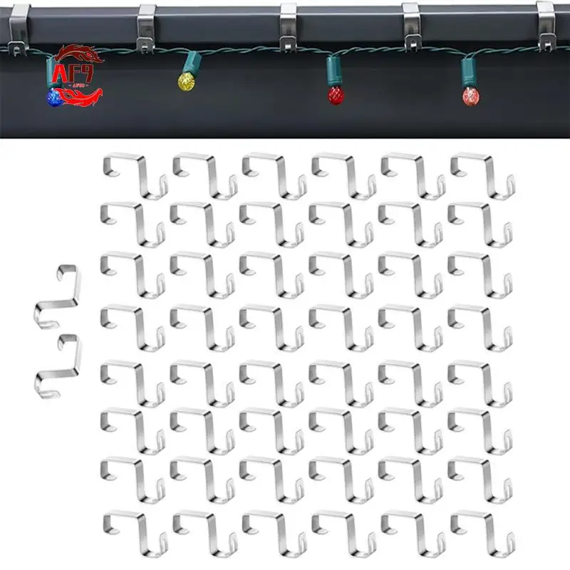 AF90-50 Pcs Christmas Lights Gutter Hooks Holiday Lights Hooks Gutter Hangers For Xmas Lights Outside Decoration