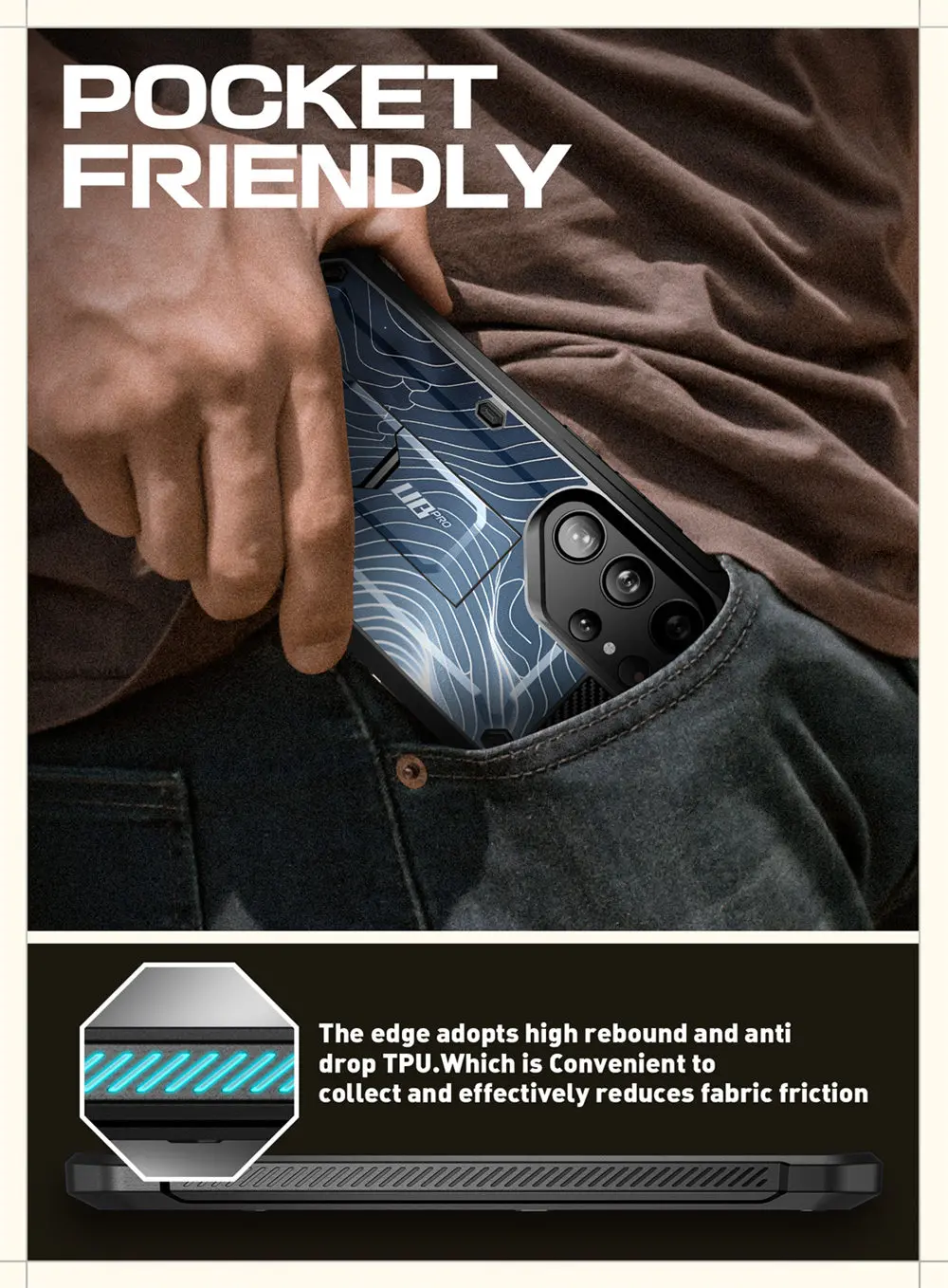 SUPCASE For Samsung Galaxy S24 Ultra Case UB Pro Full-Body Dual Layer Rugged Belt-Clip Phone Case with Built-in Screen Protector