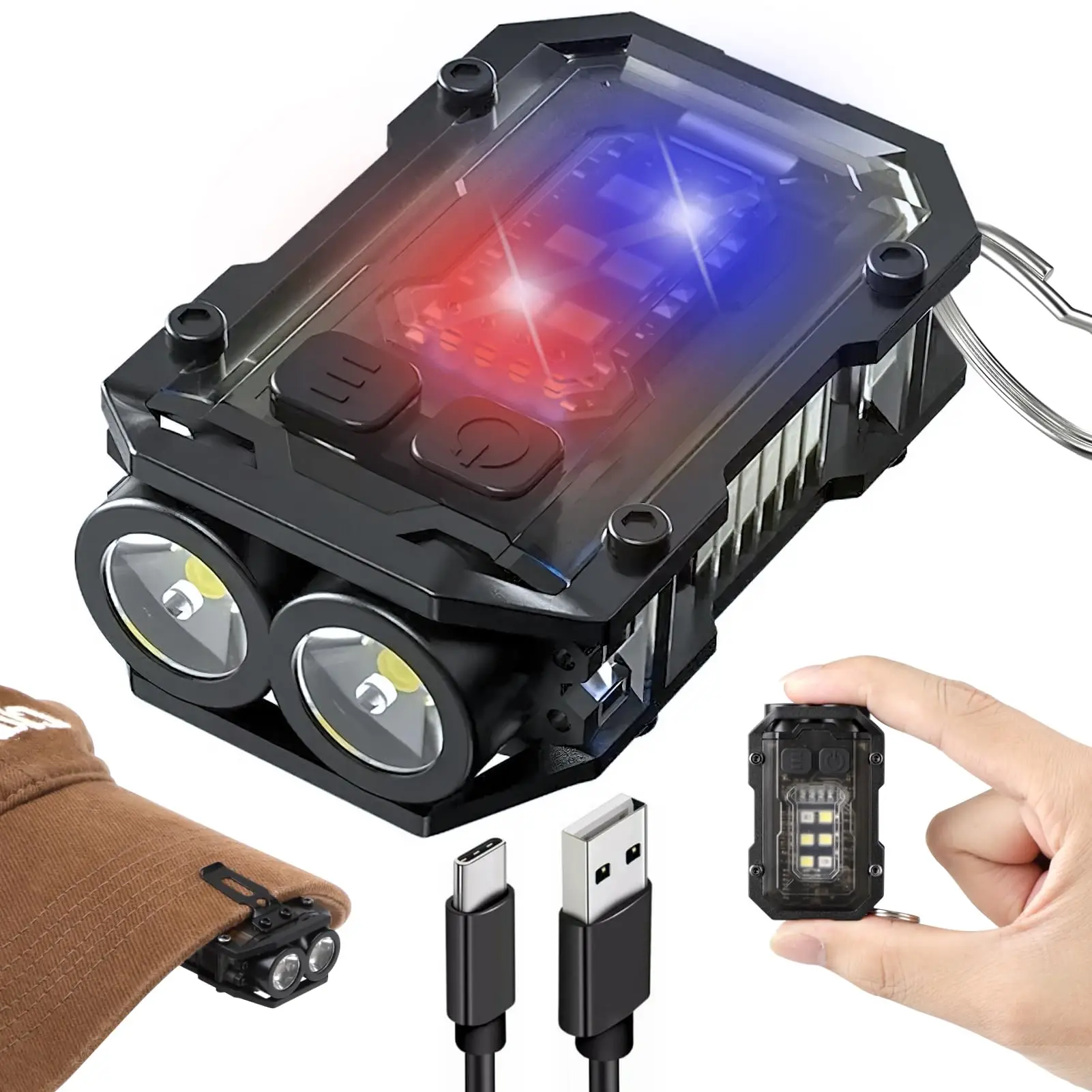 Multifunctional Super Bright Flashlight With With Clip Magnetic Portable Rechargeable LED+COB Waterproof Torch For Work Outdoor