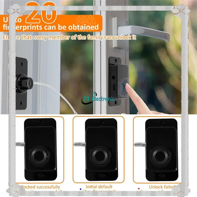 24-Hour Delivery 2X Fingerprint Fridge Lock, Refrigerator Safety Lock, Intelligent Cabinet Lock For Drawers, Dishwasher