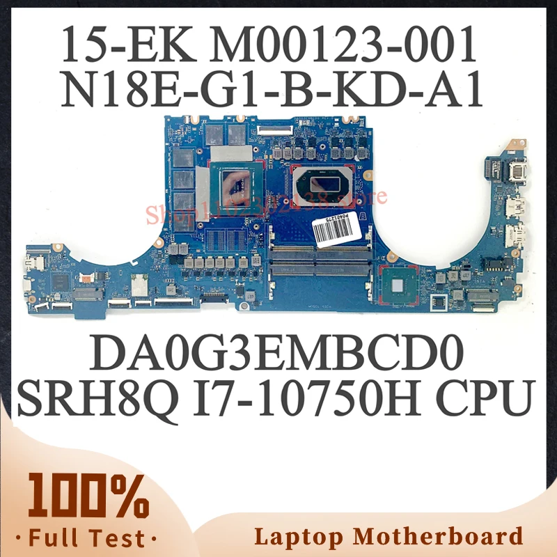 Placa base para ordenador portátil HP 15-EK, M00123-001 de M00123-501, con SRH8Q, M00123-601, CPU DA0G3EMBCD0, probada en 100%, I7-10750H