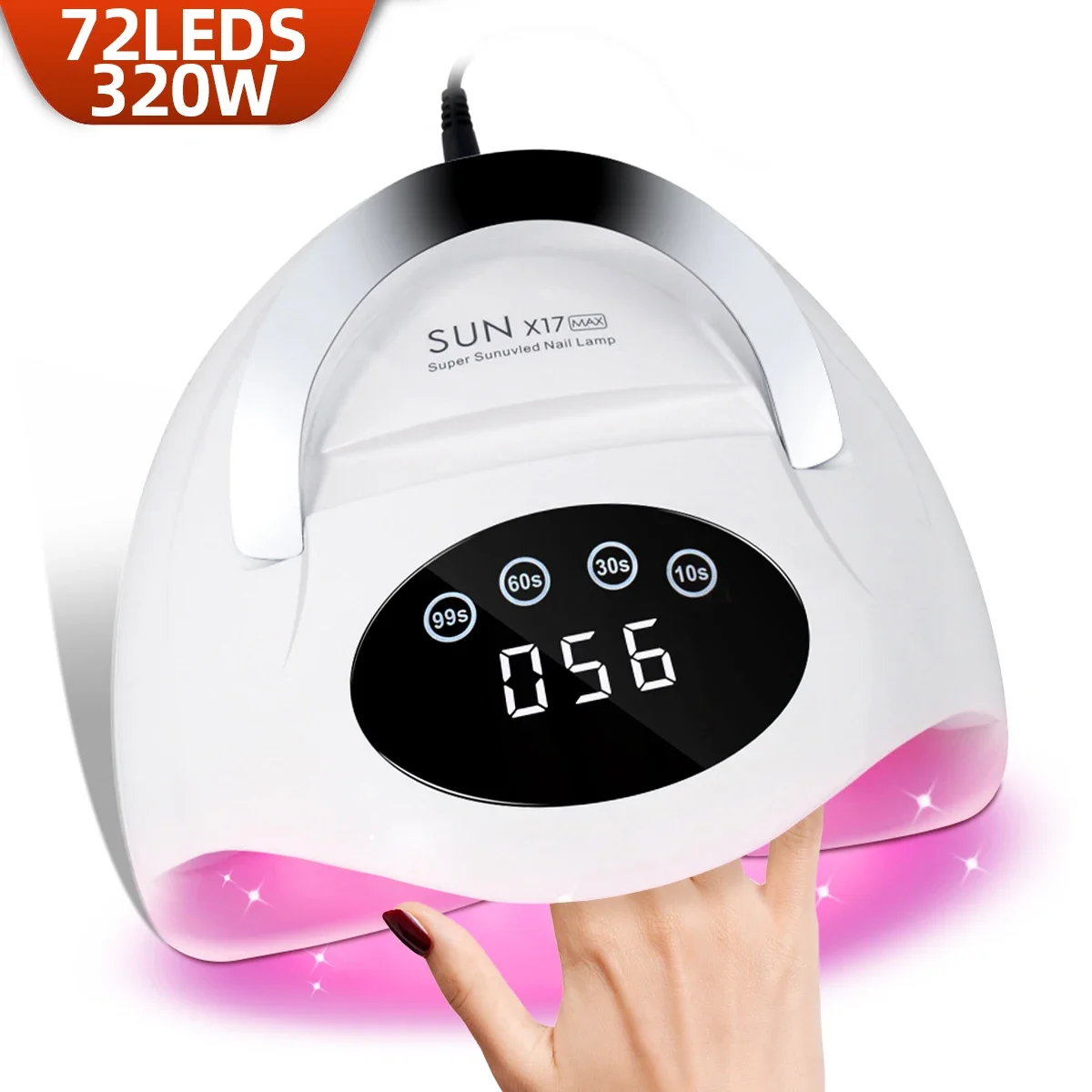 SUN X17 MAX 320W LED UV Light Suszarka do paznokci Gel Polish z 72 diodami LED 4 ustawienie timera Automatyczny czujnik Profesjonalna żelowa lampa do paznokci