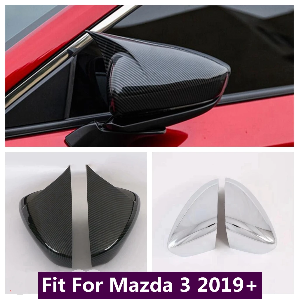 

Outside Door Rearview Mirror Shell Protector Decor Caps Cover Trim Housing Fit For Mazda 3 2019 - 2023 ABS Chrome Accessories