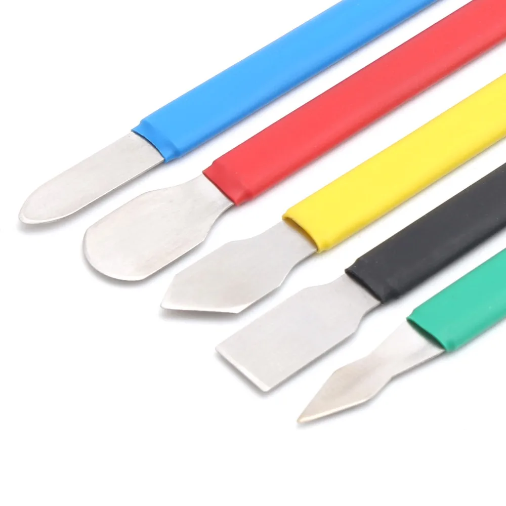 5 PCS Stainless Steel Spudger Set Professional Interchangeable Heads Pry Tool Set Multi-Function Opening Pry Tool