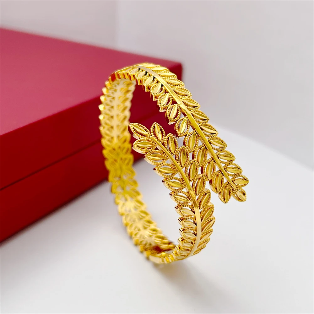 Set di gioielli Color oro per le donne Wide Weaver Cuff Bangles bracciale Ring 2 pezzi Set accessori alla moda regali di nozze Bijoux