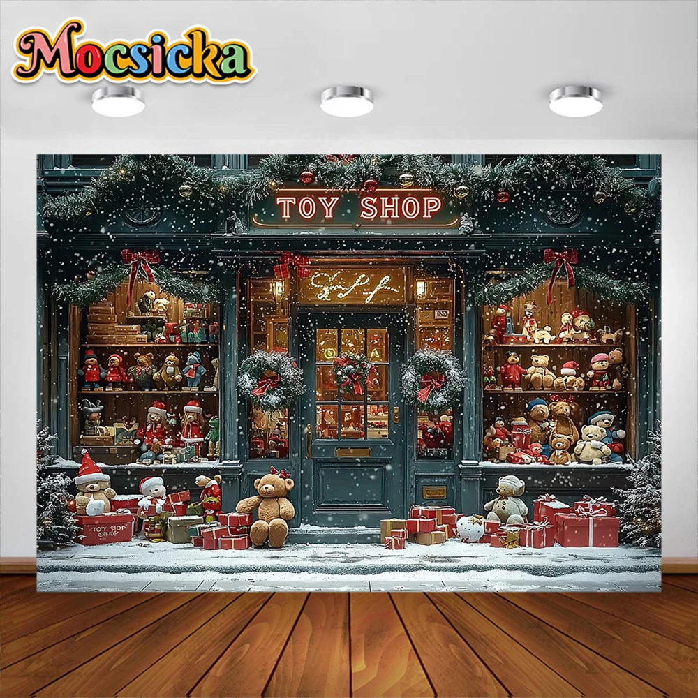 Christmas Toy Shop Photography Background Xmas Store Nutcracker Holiday Decor Boys Girls Photo Portrait Backdrops Studio Props