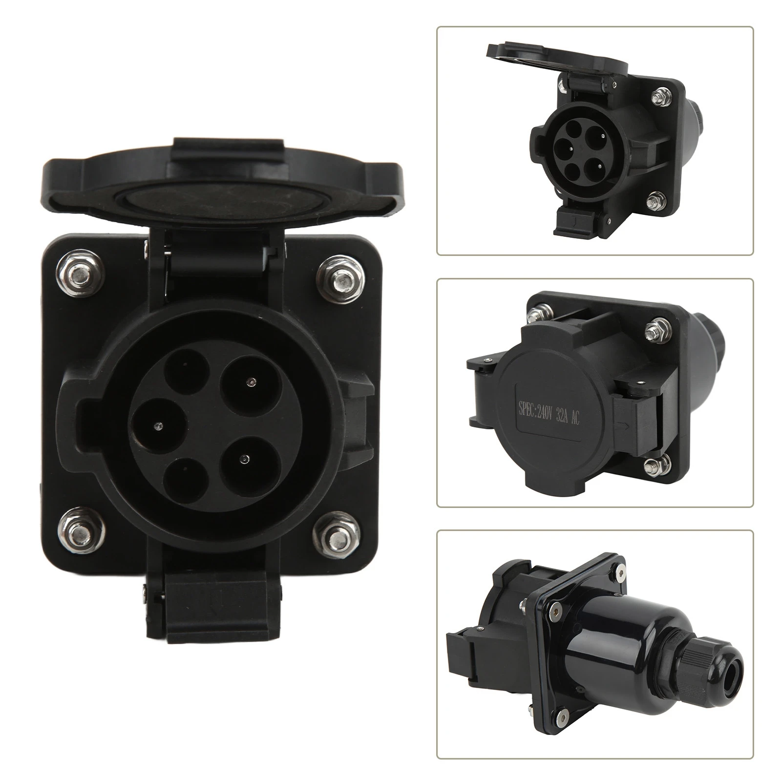 EVSE Charging Socket New Energy Vehicles AC Socket Type 1 Single Phase 240V 16A 32A Universal CE TUV SAE J1772 Approved