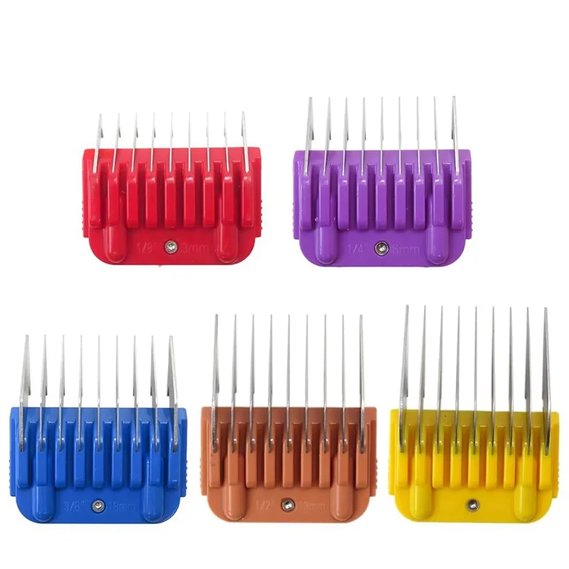 Pet 5 Color Stainless Steel Comb Set For Andis, Oster A5, Wahl KM Series Detachable Blade Animal Clippers