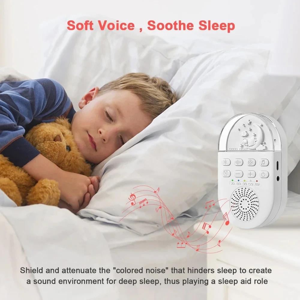 Baby White Noise Machine Portable Baby Sleep Machine 24 Soothing Sounds Sleeping Relaxation Rechargeable for Home Travel