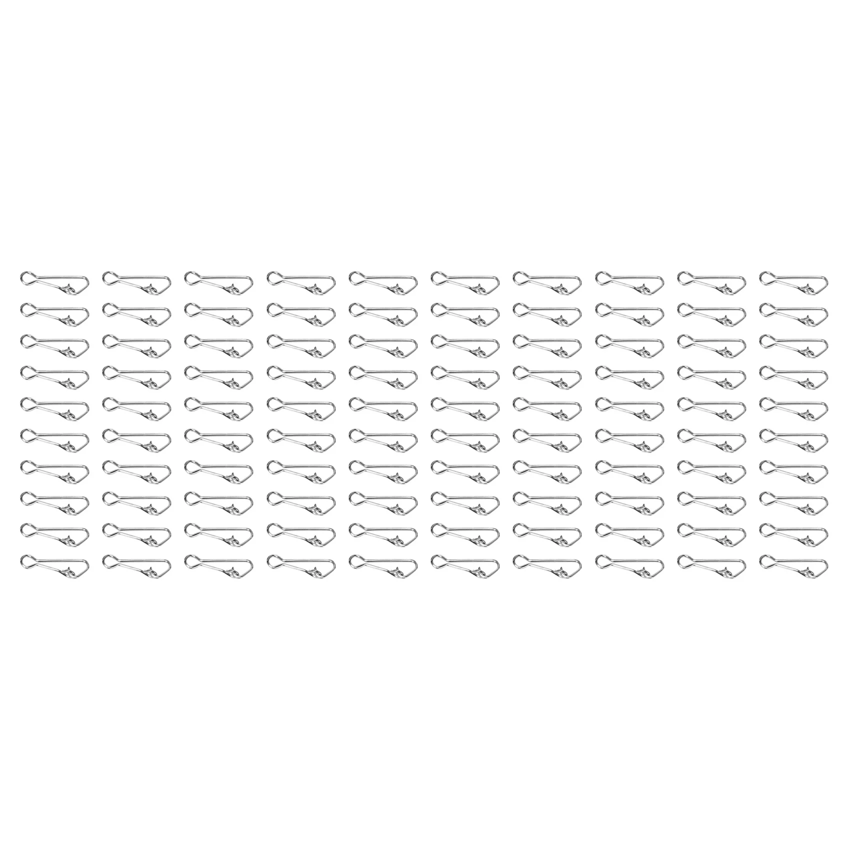 100Pcs Fishing Hooked Snap Links Fishing Swivel Snap Hook Line Connector Carp Fishing Tackle L-15Mm