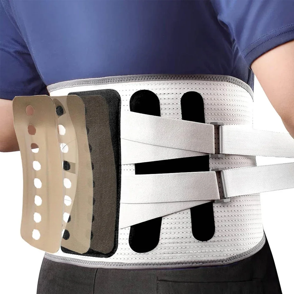 Back Brace with Ergonomic Curved Spine Support Splints for Waist Pain Relief, Work, Heavy Lifting, Sciatica, Herniated Disc