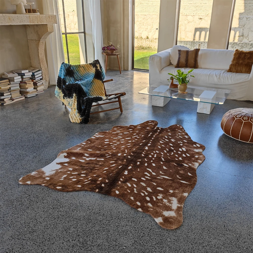 Faux fur room decoration rug America style Sika deer carpets Bedroom rug floor mats fluffy rugs carpet for living room decor Mat