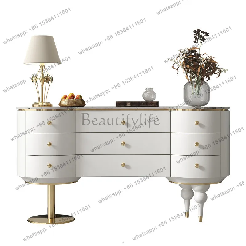 American light luxury nine chest cabinet bedroom drawer high design sense solid wood entrance TV cabinet