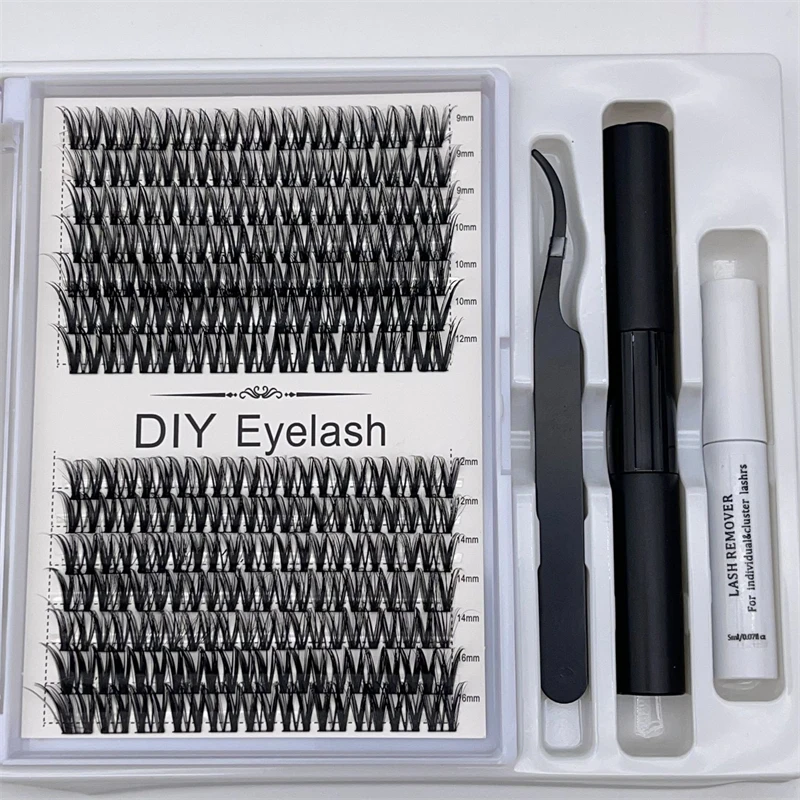 14 แถว/ถาด Multi-Layer ที่มองไม่เห็นและยาวนานอาชีพ Lash EXTENSION กาวแหนบชุดเครื่องมือขนตา