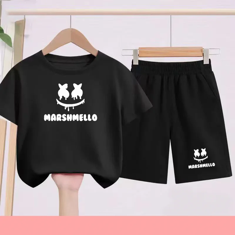 

Children's Sports Outfit with Cute Pattern Design,suitable for Boys and Girls Aged3to 13Quick-drying and CharmingT-shirt Shorts