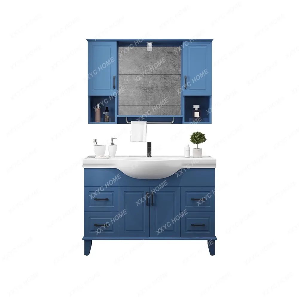 

Modern Minimalist Bathroom Cabinet Small Apartment Washbasin Integrated Ceramic Basin Washstand Cabinet