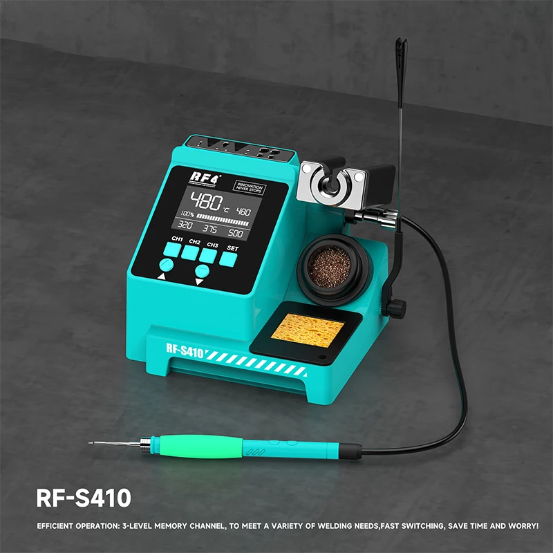 RF4 RF-S410 Digital Soldering Station 100W ,Fast Temperature Switching, Anti-Static Protection For PCB Repair Precision Welding