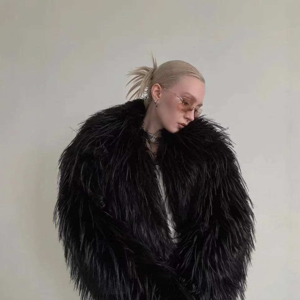 

Женская зимняя шуба из искусственного меха, однотонная теплая винтажная простая женская меховая пуховая куртка, плюшевая свободная повседневная дизайнерская модная норковая шуба